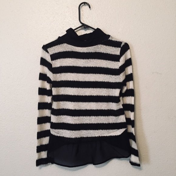 Iris Los Angels Striped Sheer Top Sweater - Picture 7 of 8